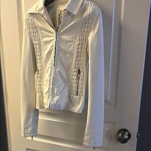 Chic Women's White Bomber Jacket